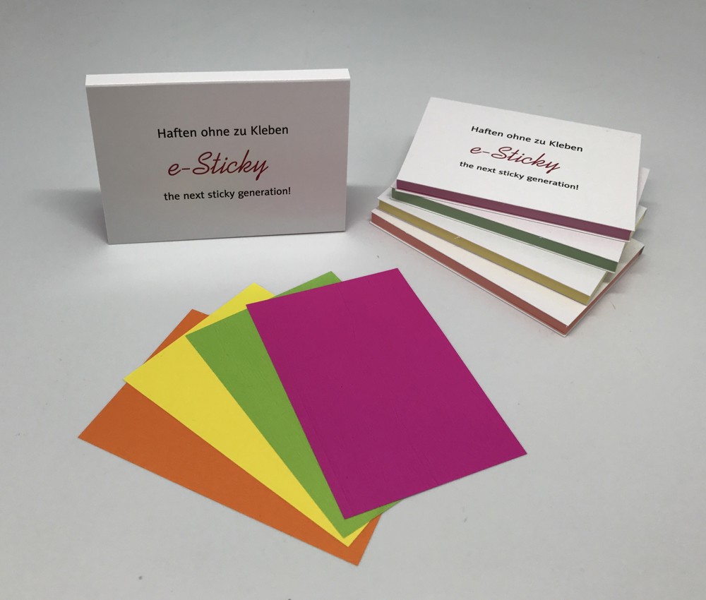 e-sticky Standardfarben im Kartoncover